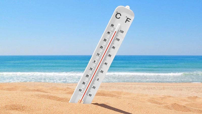 termometro sulla sabbia